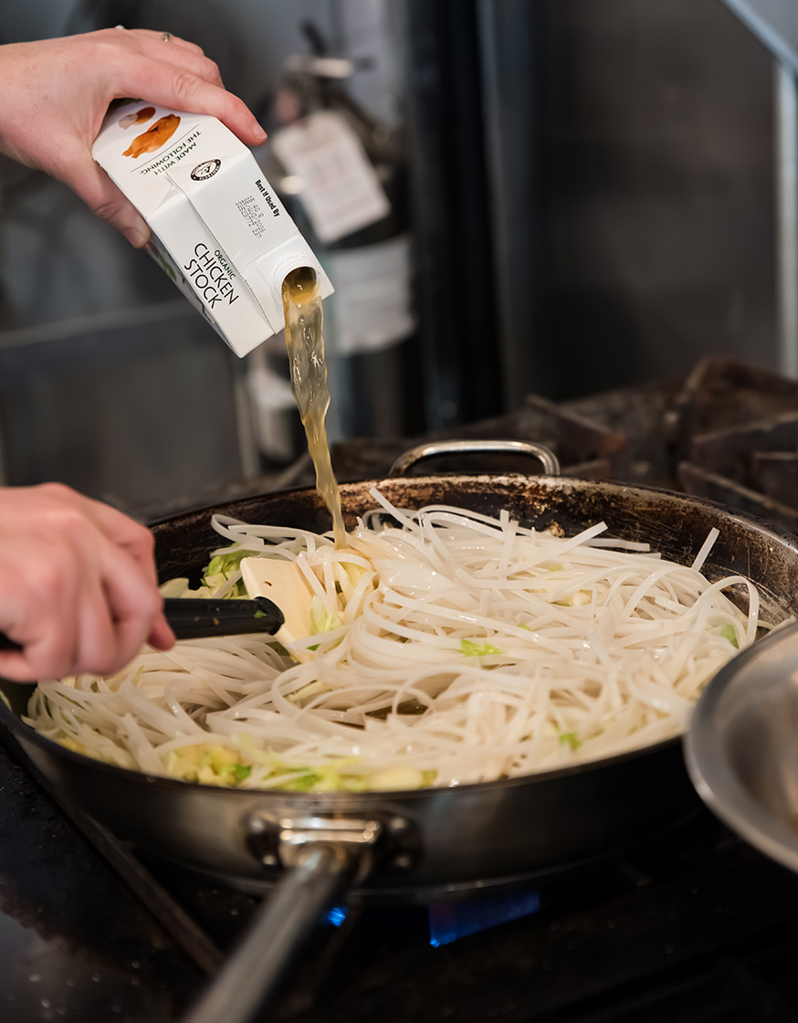 Food production in the shared commercial kitchen at Fulton Commons Pittsburgh