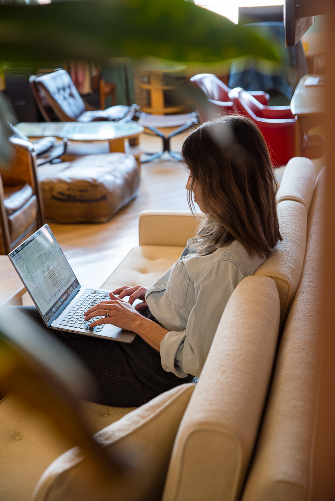 Coworking booths and shared workspace at Fulton Commons Pittsburgh North Side