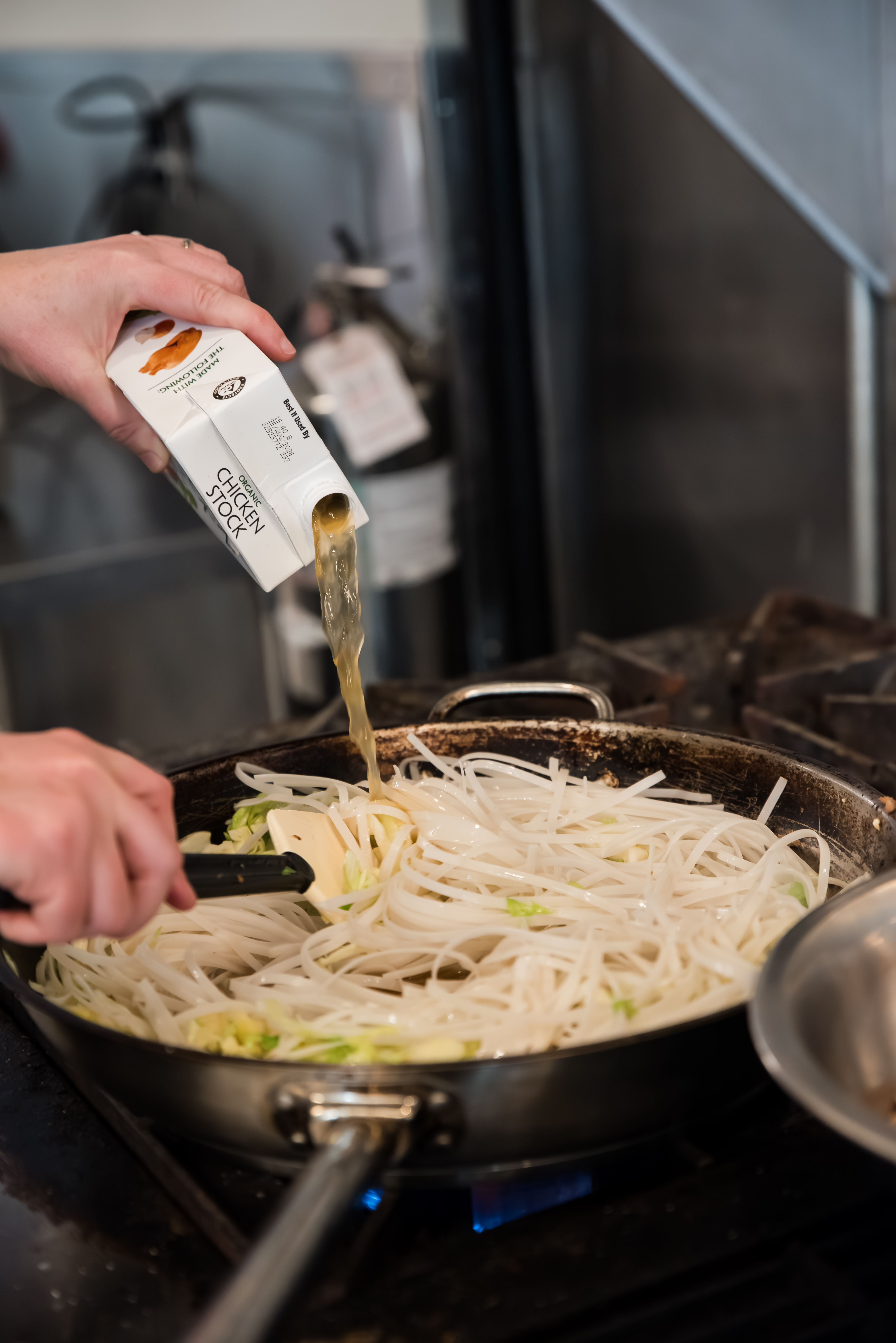 Food production in the shared commercial kitchen at Fulton Commons Pittsburgh